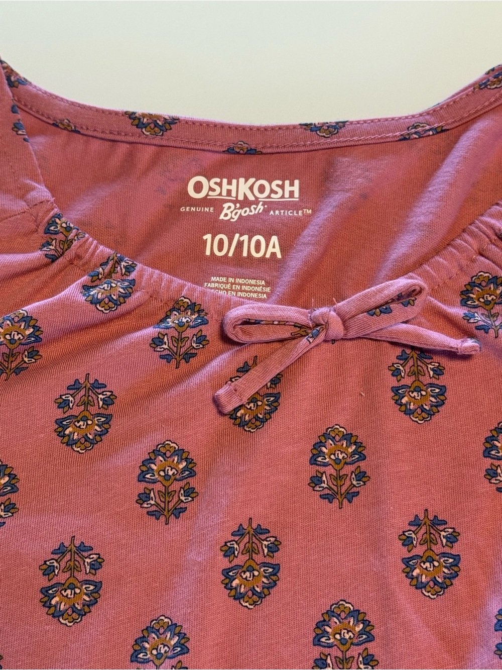 OshKosh B’gosh Girls Pink Floral Smocked Long Sleeve Top Size 10 NWT - Picture 4 of 8